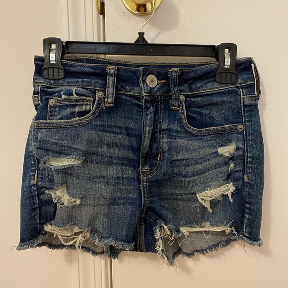 AE Ne(x)t Level High Waisted Denim Short Shorts - Picture 1 of 5